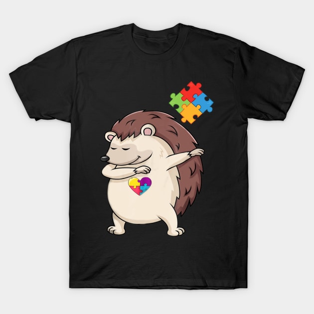 Hedgehog Puzzle Piece T shirt Autism Awareness Boys Kids Dab T-Shirt by Danielsmfbb